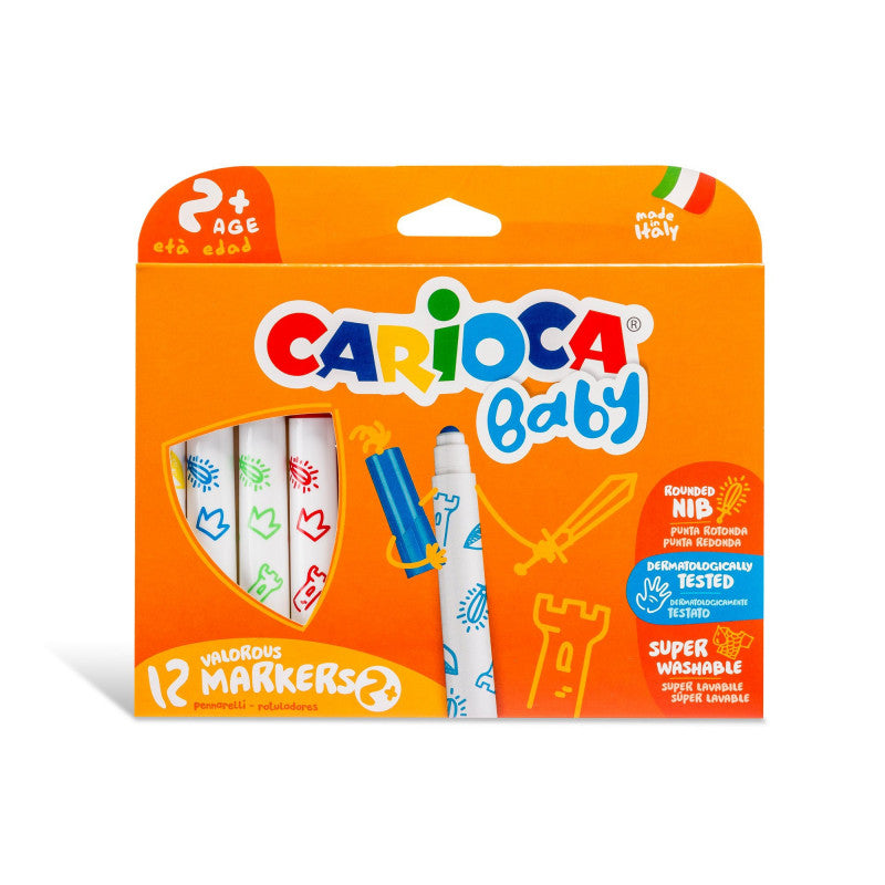 Caixa de marcadores Carioca Baby Valorous de 12 unidades.