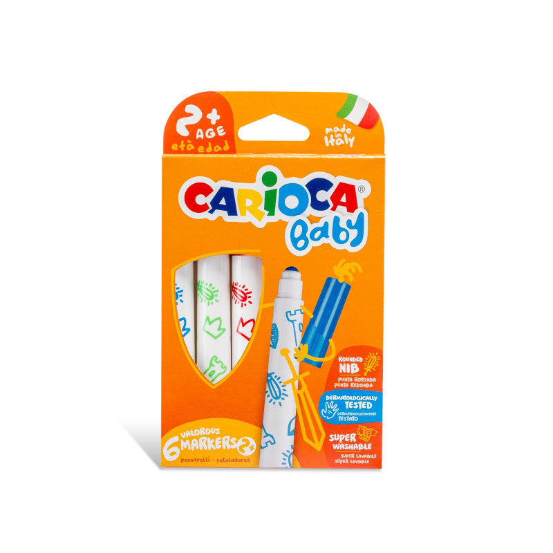 Caixa de marcadores Carioca Baby Valorous de 6 unidades.