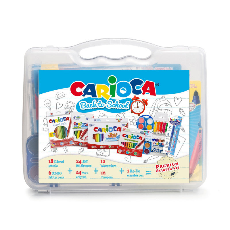 Mala escolar Carioca com 97 pecas de pintura e desenho