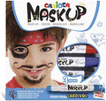 Conjunto de 3 barras de pintura facial Carioca Mask Up para Carnaval com embalagem ilustrada.