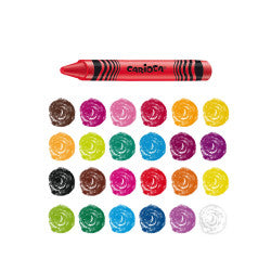 Lápis de cera Carioca Maxi vermelho e conjunto de cores variadas