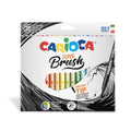 Caixa de 20 marcadores Carioca Super Brush com ponta de pincel.