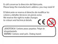 Aviso de segurança do jogo Cayro Contas e Cores Beads and Clip indicando que contém peças pequenas e não é adequado para crianças com menos de 3 anos.