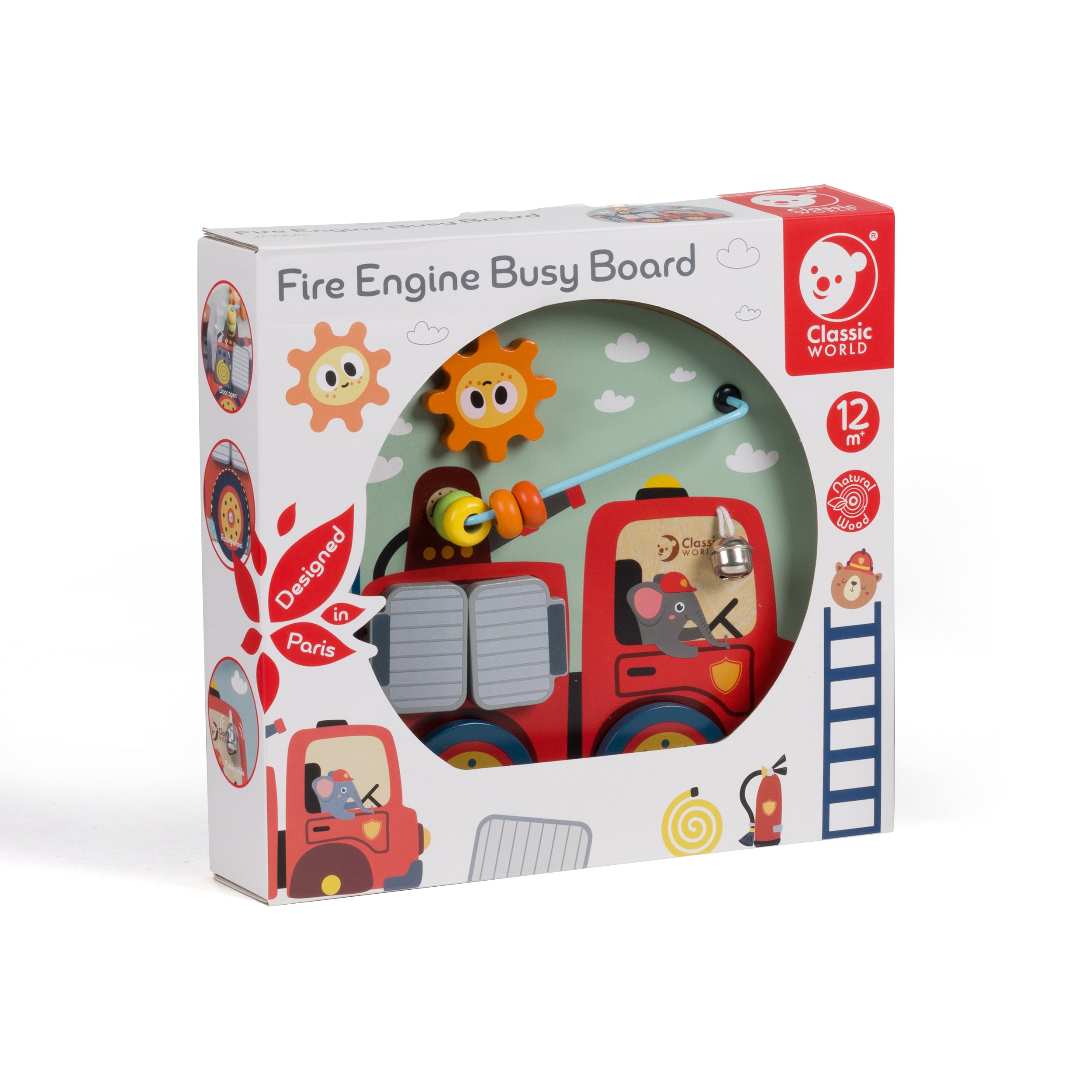 Embalagem do Classic World busy board Quadro de atividades Bombeiros.