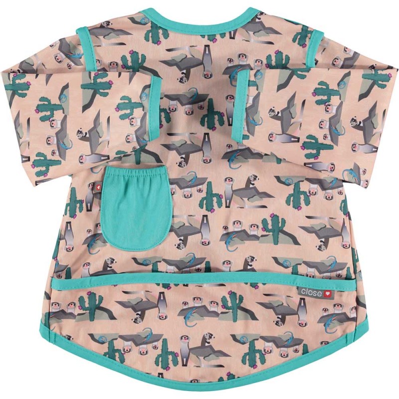 Babete com mangas Close padrão Furão, vista frontal completa