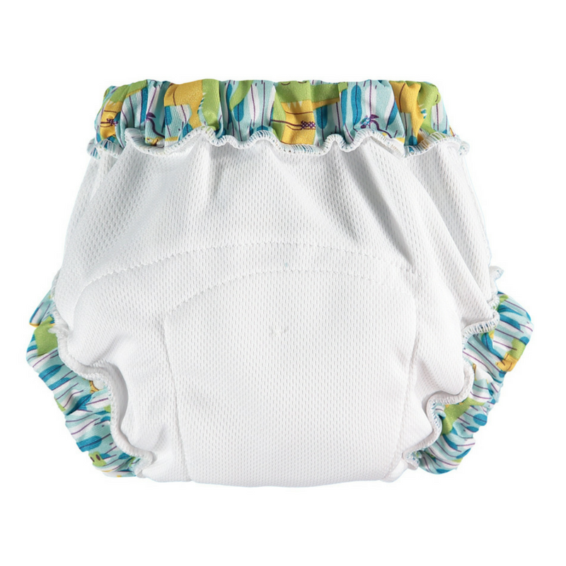 Interior da cueca de aprendizagem Close mostrando o tecido absorvente