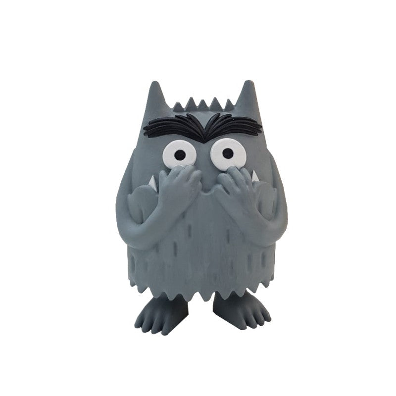 Figura de vinil Comansi do Monstro do Medo, de cor cinzenta escura, com um olho grande e expressão assustada, ideal para ensinar emoções.