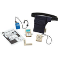 Conjunto completo de agente secreto PlanToys com walkie-talkie, leitor de impressões digitais, régua, cartão de identificação e bolsa de cintura.