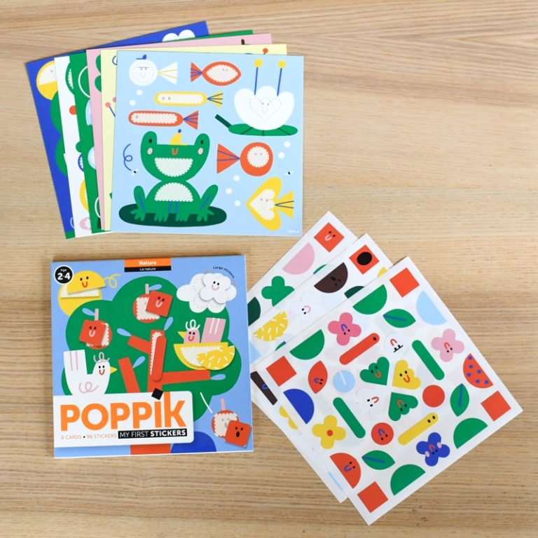 Cartões de cenário e folhas de autocolantes temáticos da natureza Poppik