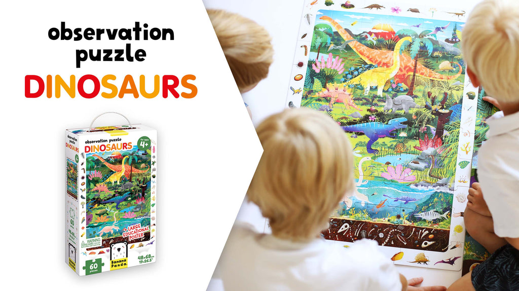 Banana Panda Puzzle de Observación Gigante DINOSAURIOS 60 piezas