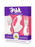 Doddl 3 talheres infantis de aprendizagem rosa