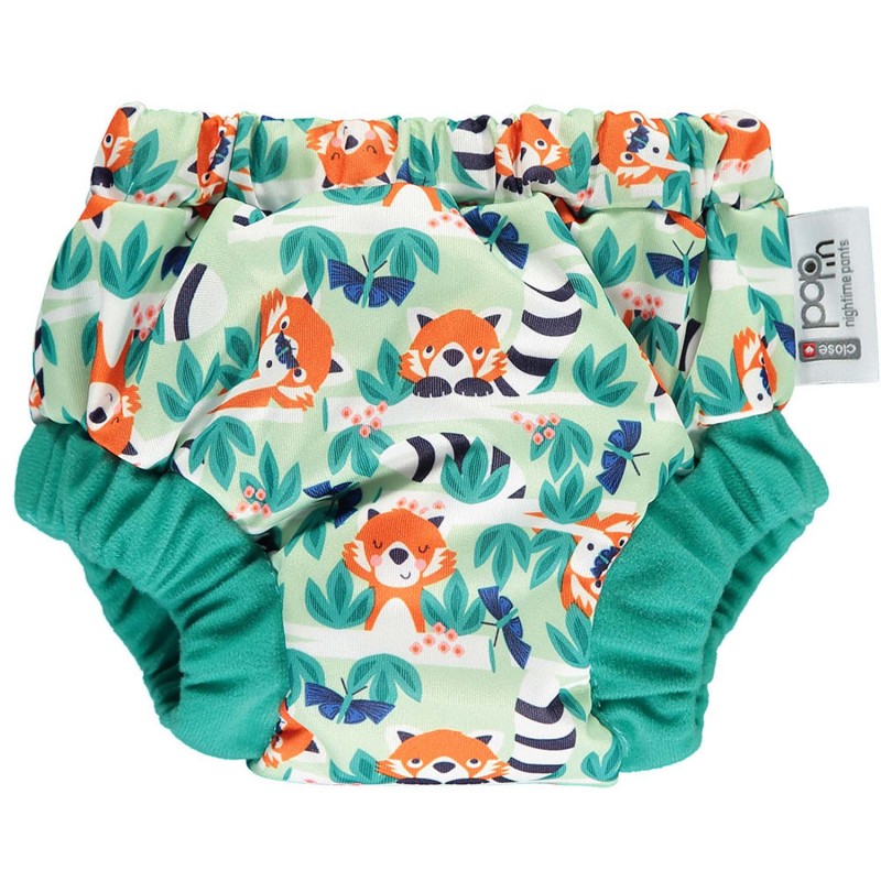 Cueca de aprendizagem noturna Close com estampado de panda vermelho