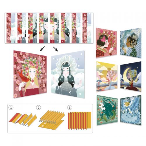 Djeco Activities folding pairs of pictures - Beautiful Queens