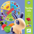 Djeco Jogo Loto táctil Quinta embalagem com coelho e roleta.