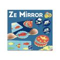 Conjunto completo do jogo Djeco Ze Mirror: base de madeira, espelho de plástico e cartas redondas e grandes, pronto a usar.
