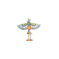 Papagaio de tecido Bird Maxi da Djeco com 125cm em forma de ave colorida a voar no céu.