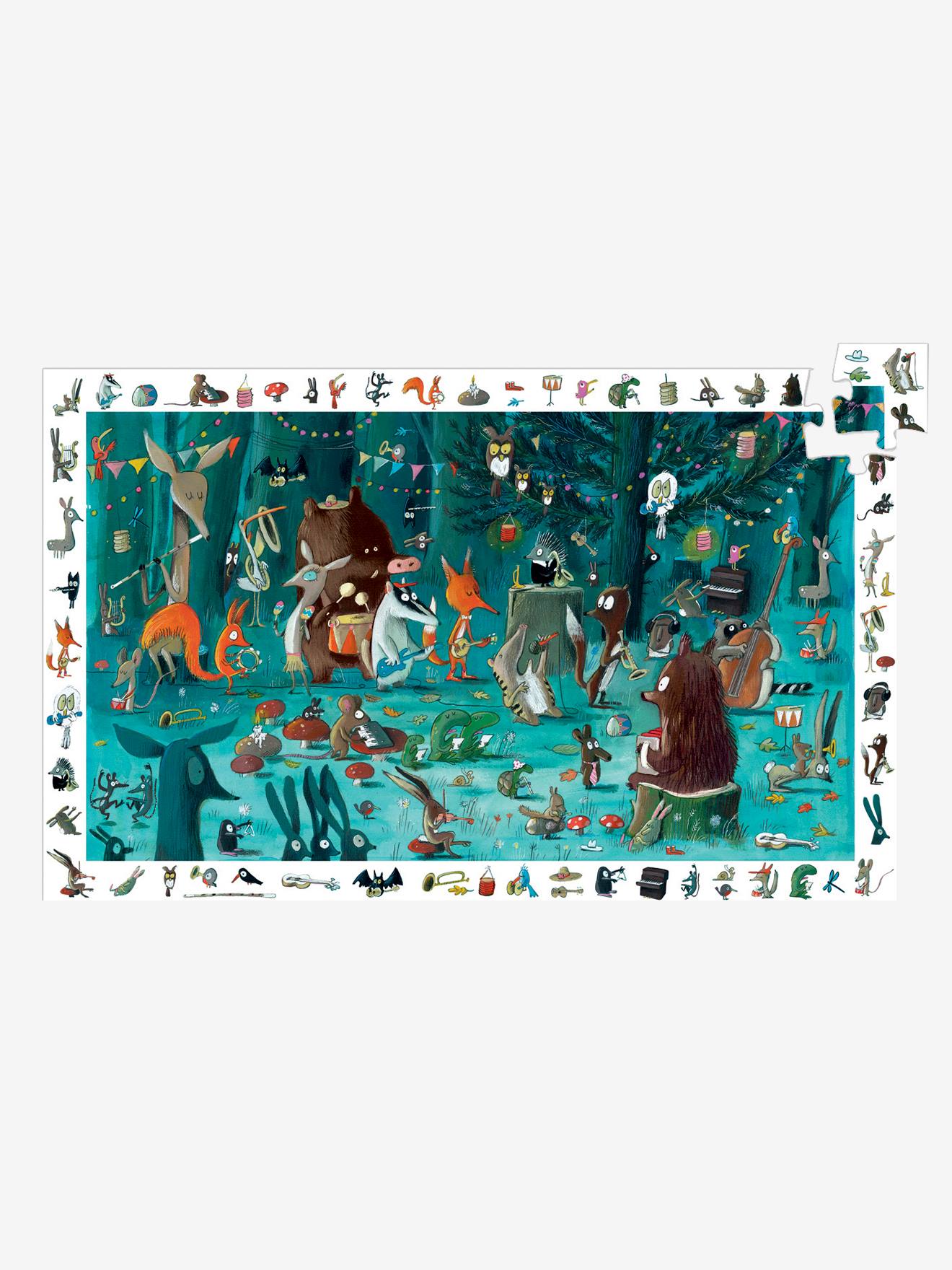 Imagem completa do puzzle Djeco A Orquestra montado, exibindo a cena musical com todos os animais e elementos.
