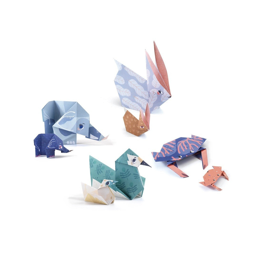 Djeco Actividades origami fácil Famílias de animais