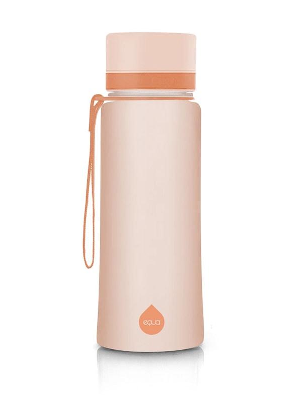 Garrafa de água Equa Tritan Sunrise Laranja de 600ml, vista frontal, destacando a cor vibrante e o design ergonómico.