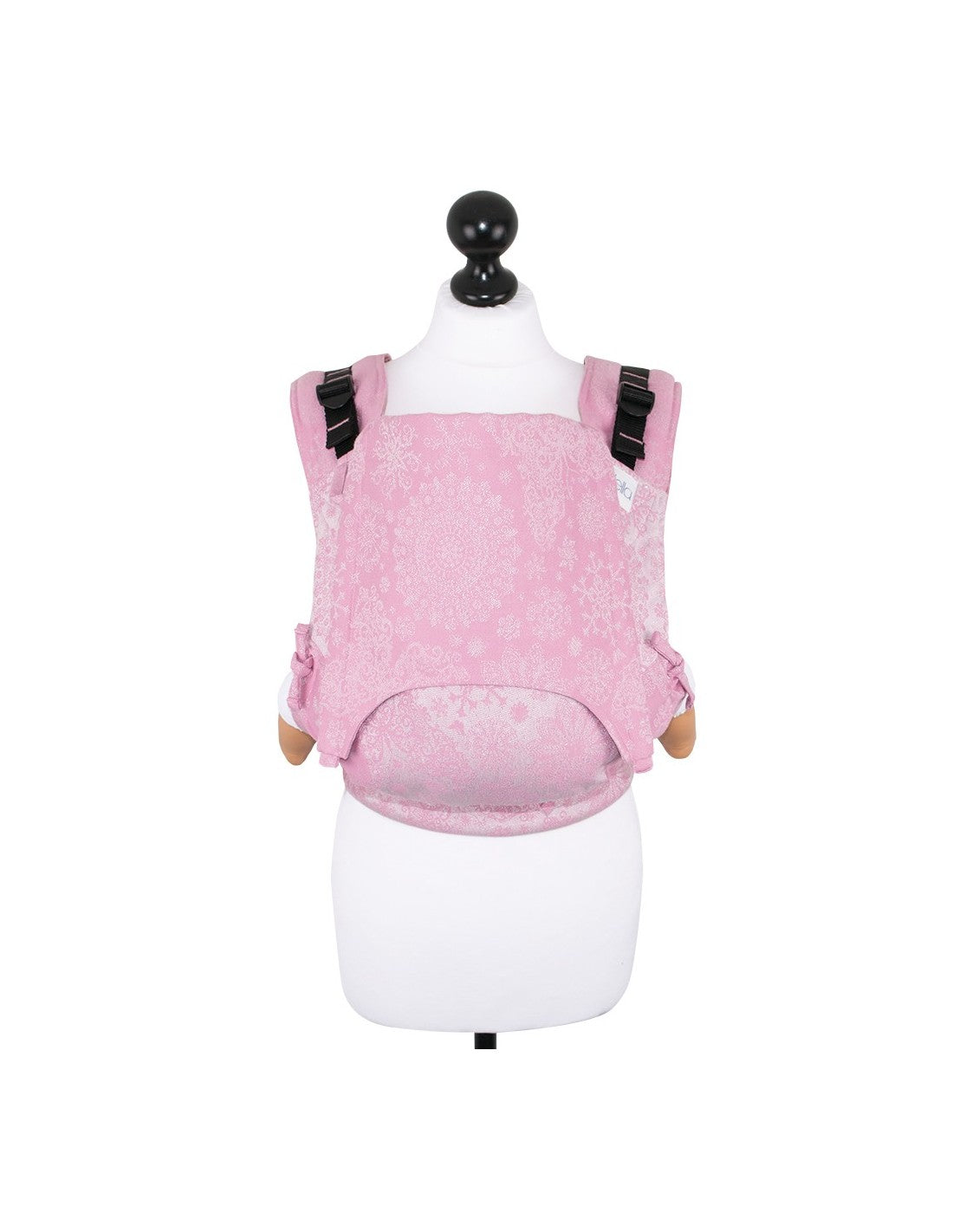 Mochila Fidella Fusion Evolutiva Toddler Iced Butterfly Sparkling Rose vista de frente, exibindo o design ergonómico e as fivelas de encaixe.