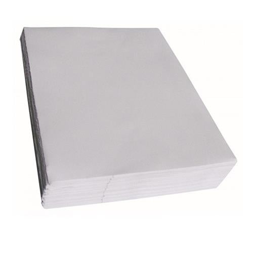 Resma de folhas de papel manteigueiro branco de 110gr para desenho e atividades artísticas infantis.