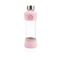 Garrafa Equa Active de 550ml na cor rosa pastel com base de silicone protetora.