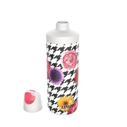 A garrafa Kambukka Reno com a base da tampa removida, ilustrando a facilidade de limpeza e a adição de gelo ou frutas.