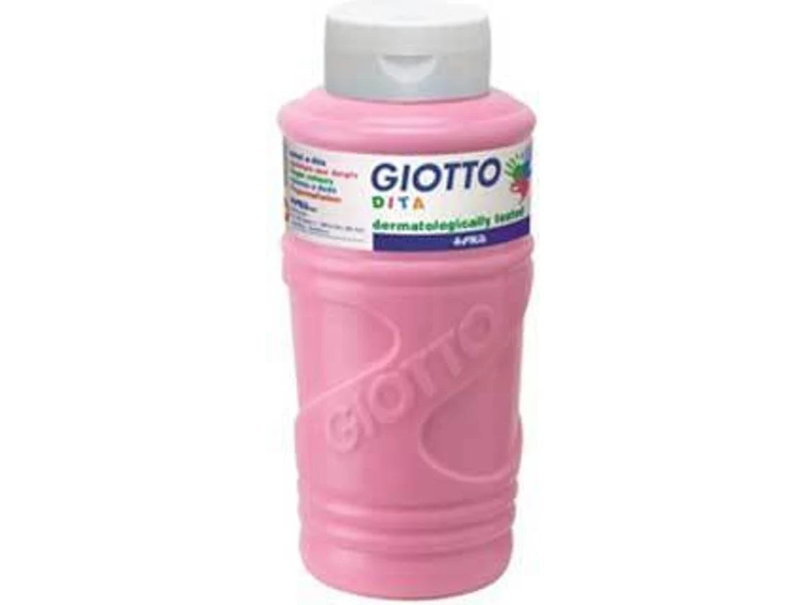 Boião de 750ml de tinta para dedos GIOTTO, cor vibrante, com tampa dispensadora "top down" em destaque.