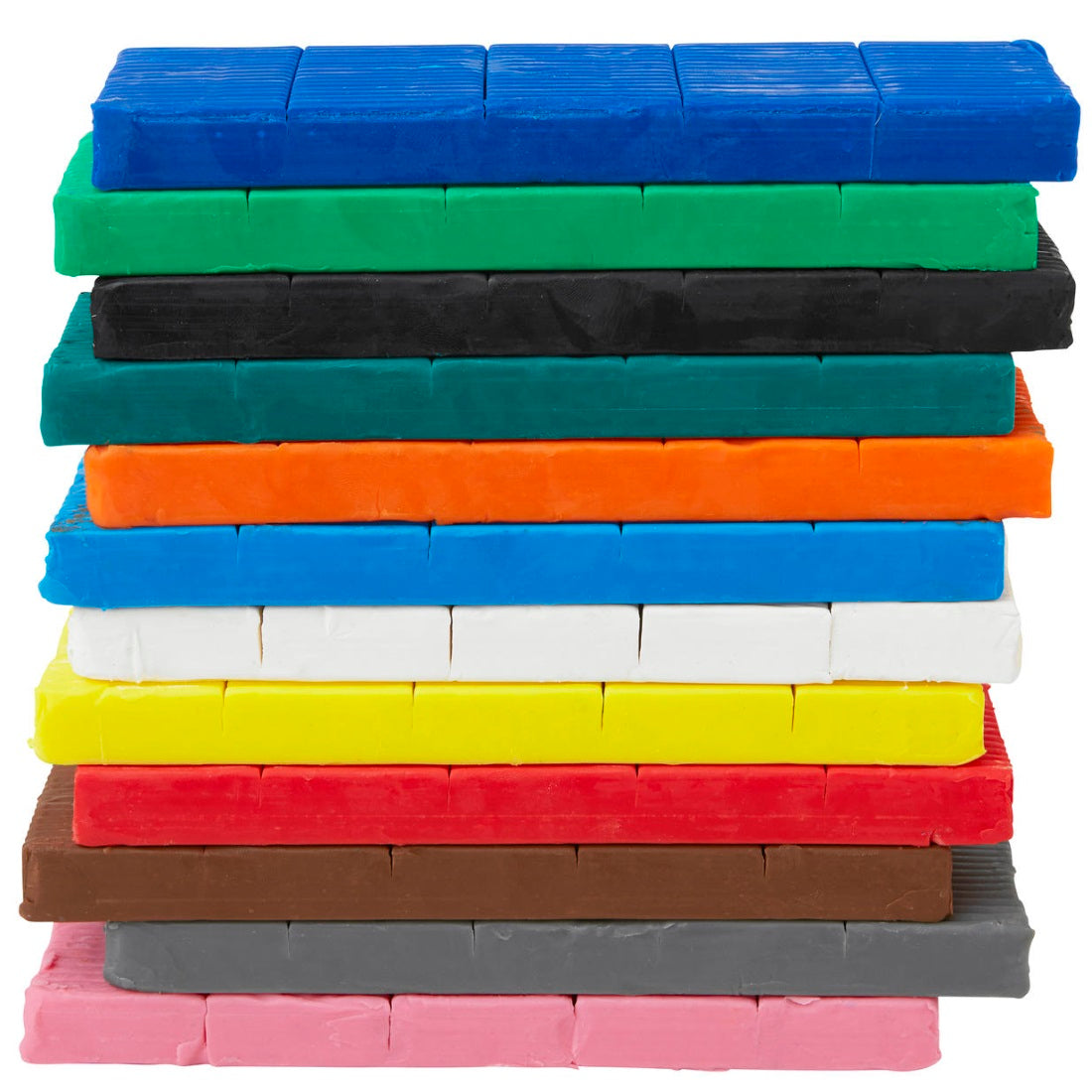 Detalhe da plasticina Giotto Patplume (350g) em várias cores (vermelho, amarelo, azul) a serem trabalhadas por mãos infantis, realçando a maleabilidade.