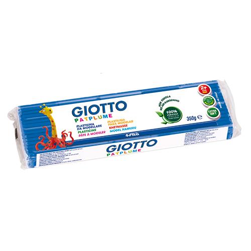 A barra de plasticina Giotto Patplume de 350g, com o selo "Sem Glúten" e "Base Vegetal" visível na embalagem.