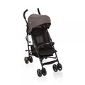 Graco Travelite carrinho de passeio bengala leve, aberto, em cor escura, mostrando o assento reclinável e arnês de segurança.