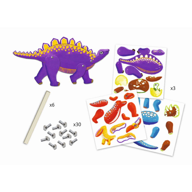 Djeco Activities Paper Crafts - Build Dinosaurs