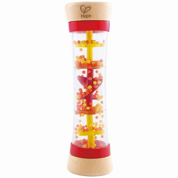 Pau de chuva Hape vermelho com contas coloridas no interior transparente