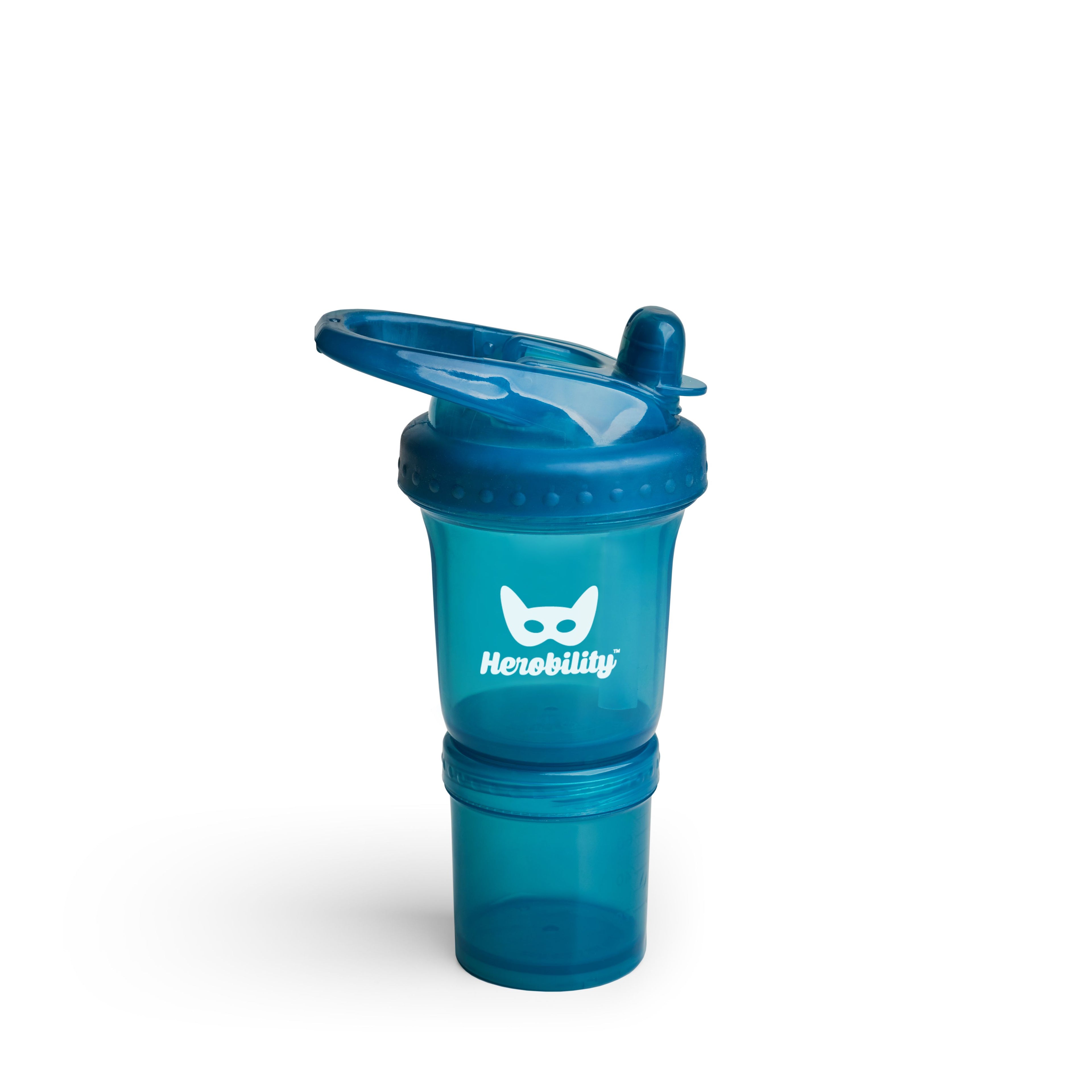 Copo Herobility Sport azul de 140ml com design ergonómico e palhinha.