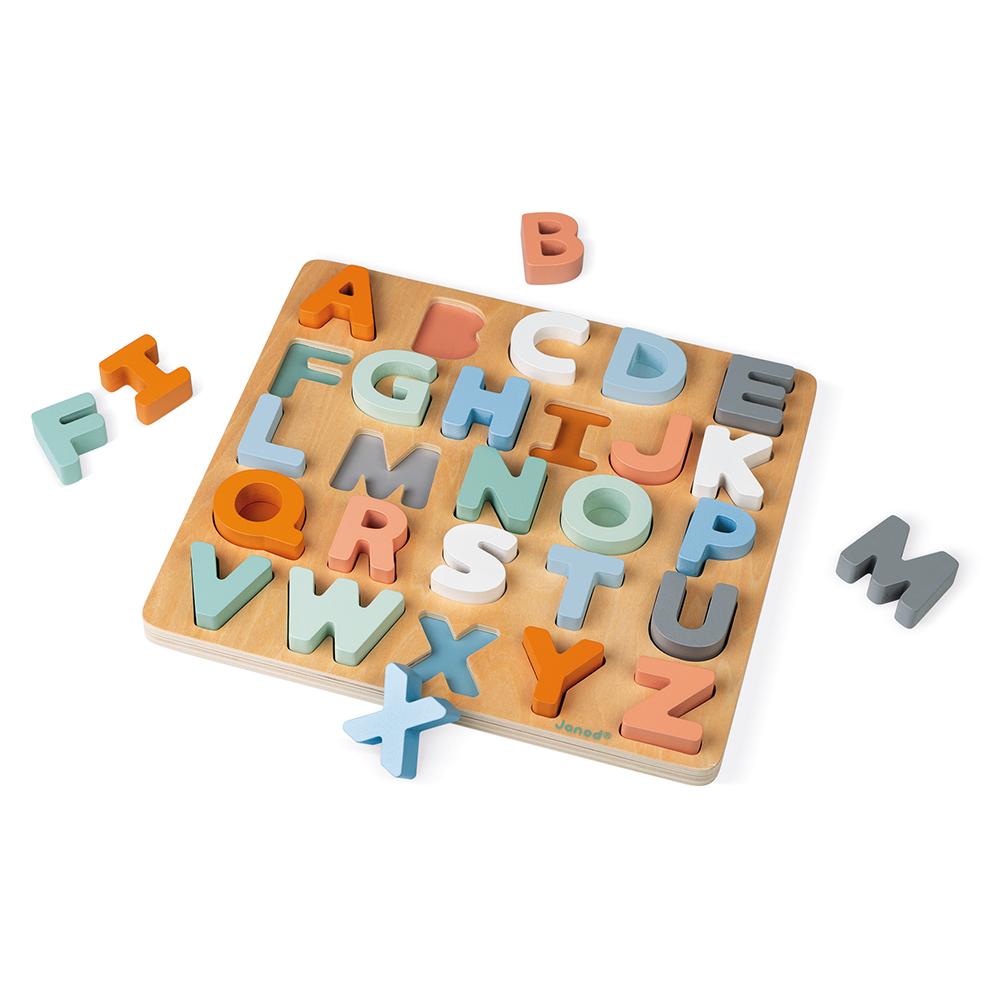 Puzzle encaixável alfabeto e quadro de giz Sweet Cocoon