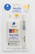 Conjunto Jaq Jaq com Pincel Aqua Brush Pen e 4 ButterStix® Aquarelle em cores primárias, pronto para uso.