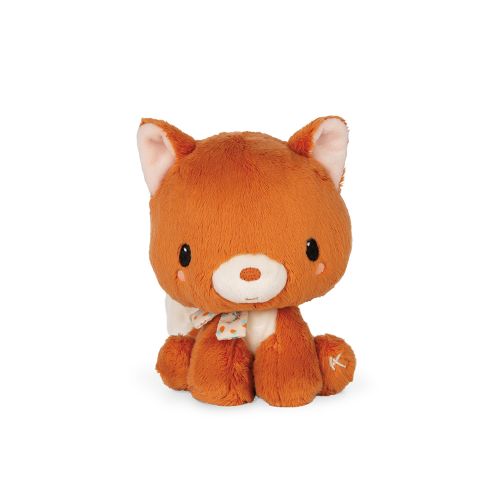 Peluche Kaloo Nino a Raposa de 15 cm, sentado de frente, com foco na textura macia e detalhes.