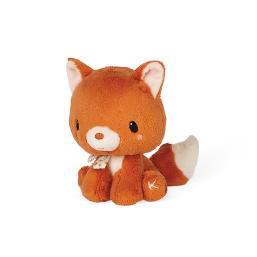 Peluche Kaloo Nino a Raposa de 15 cm, sentado de frente, com fita no pescoço.