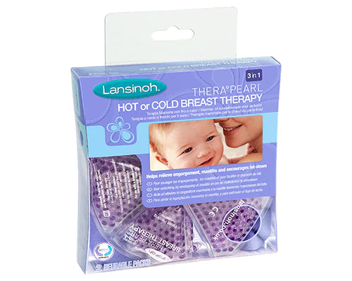 Aplicação dos discos de gel aquecidos no micro-ondas sobre o peito, para alívio de ductos obstruídos ou mastite.