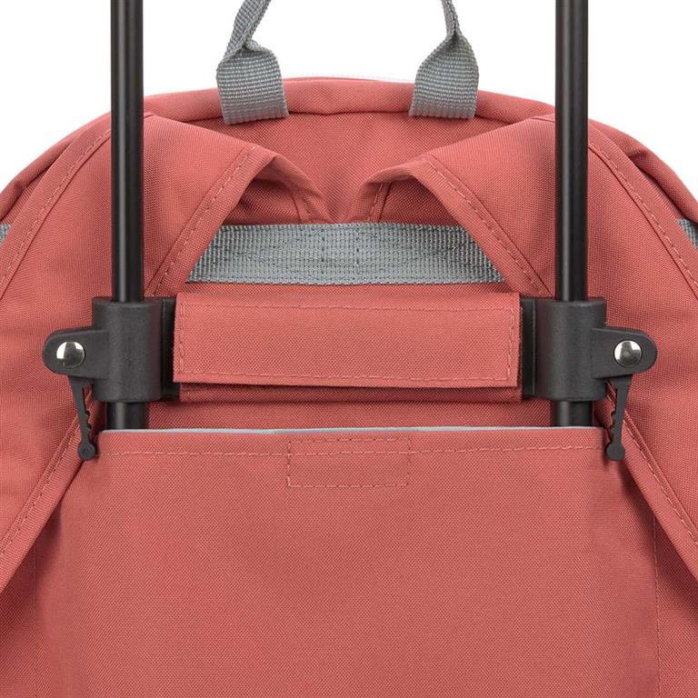 Lassig mochila trolley infantil "About Friends" em azul, com padrão de animais, vista frontal em modo mochila.