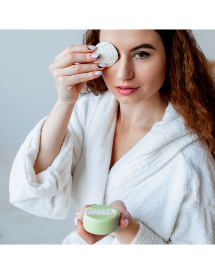 Detalhe da base ecológica da caixa de armazenamento dos discos LastRound, mostrando o seu design sustentável.