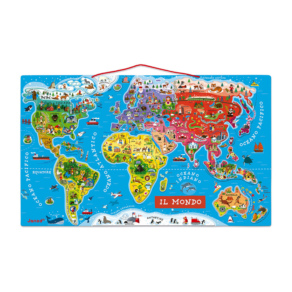 Puzzle Magnético Mapa Mundo 92 peças