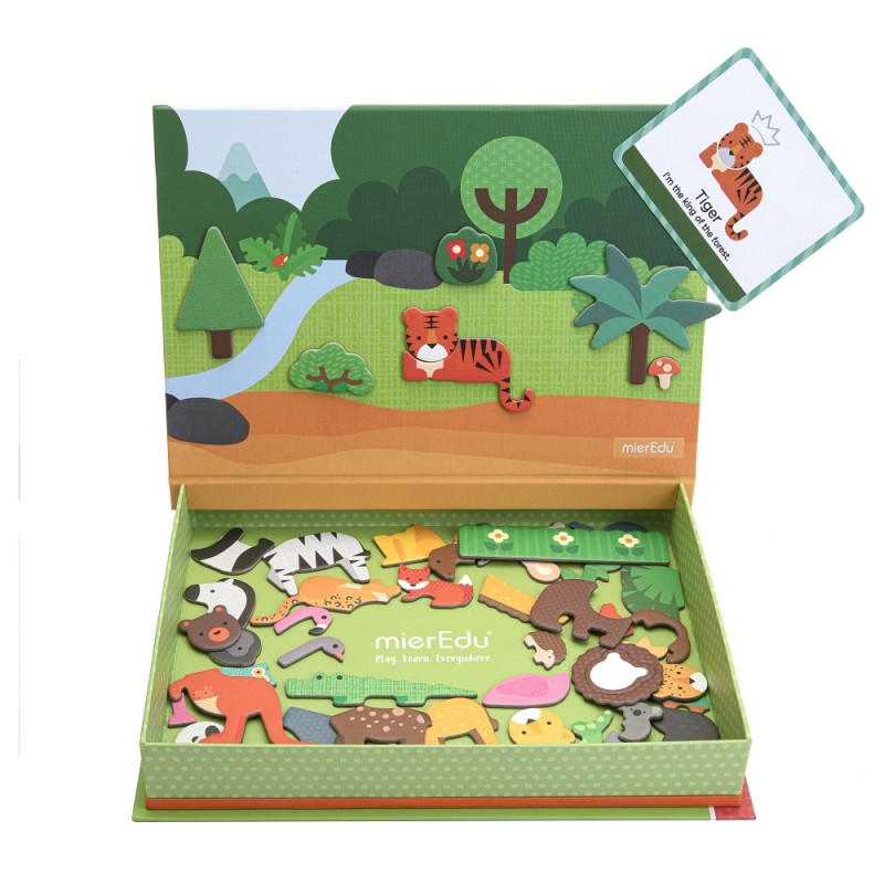 MierEdu - Caja magnética 2 en 1 Animales del Mundo