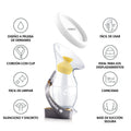 Coletor de leite materno Medela em silicone transparente, visto de frente, mostrando o funil e a base de sucção.
