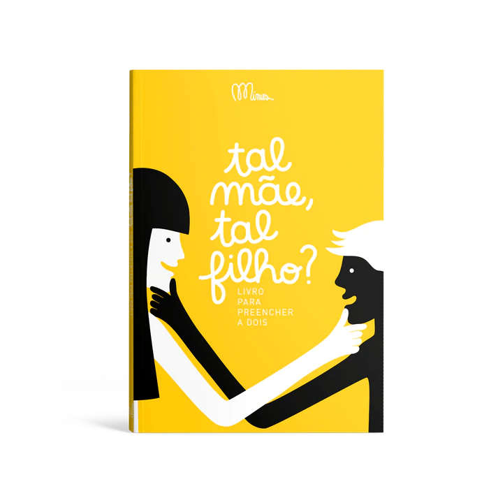 Capa do livro para preencher "Tal mãe, tal filho?" da coleção Minus, com design minimalista e título em destaque.