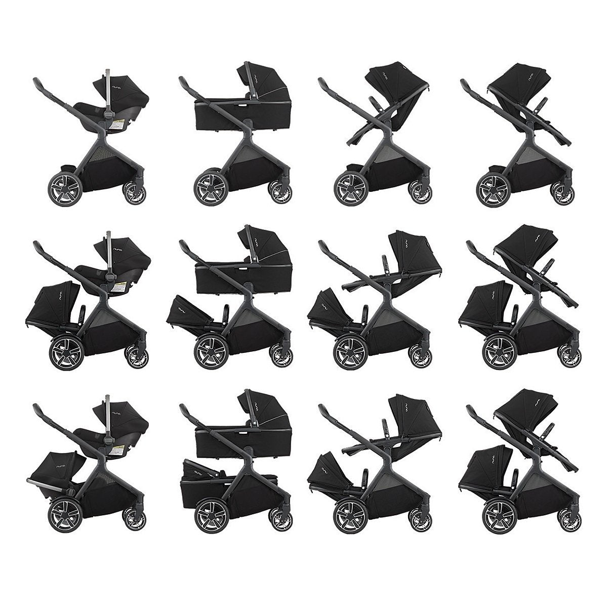 Nuna Carrinho de passeio Reversível gémeos Demi Grow
