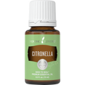 Frasco de 5ml de óleo essencial de Citronella da Young Living sobre fundo branco.