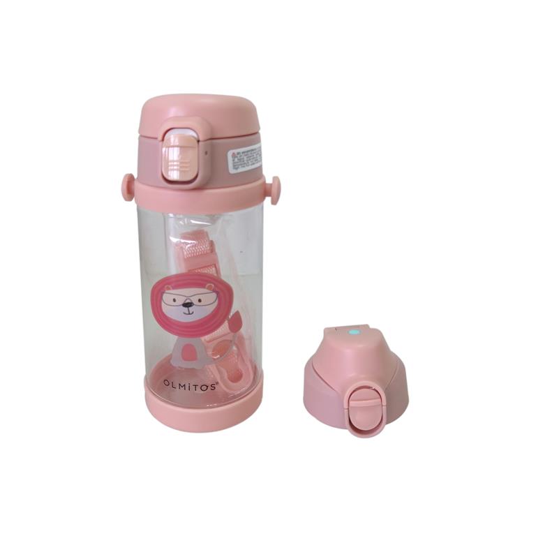Detalhe da lunchbox Olmitos Leão aberta, mostrando o forro interior em aço inoxidável e o separador ajustável.