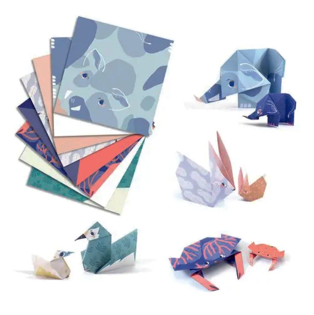 Djeco Actividades origami fácil Famílias de animais