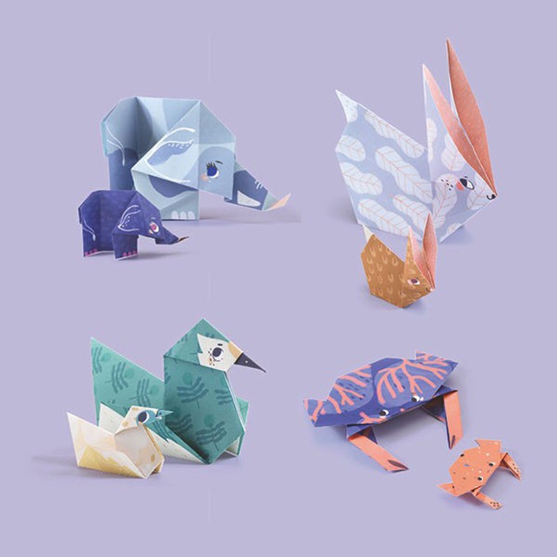 Djeco Actividades origami fácil Famílias de animais